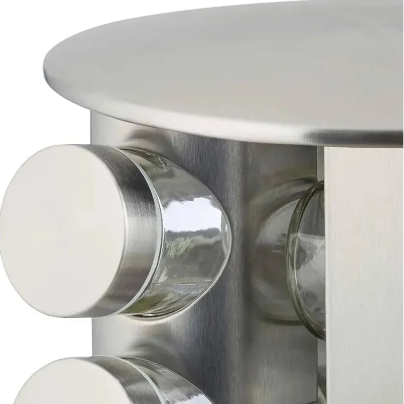 Porta Temperos e Condimentos Giratório em Inox