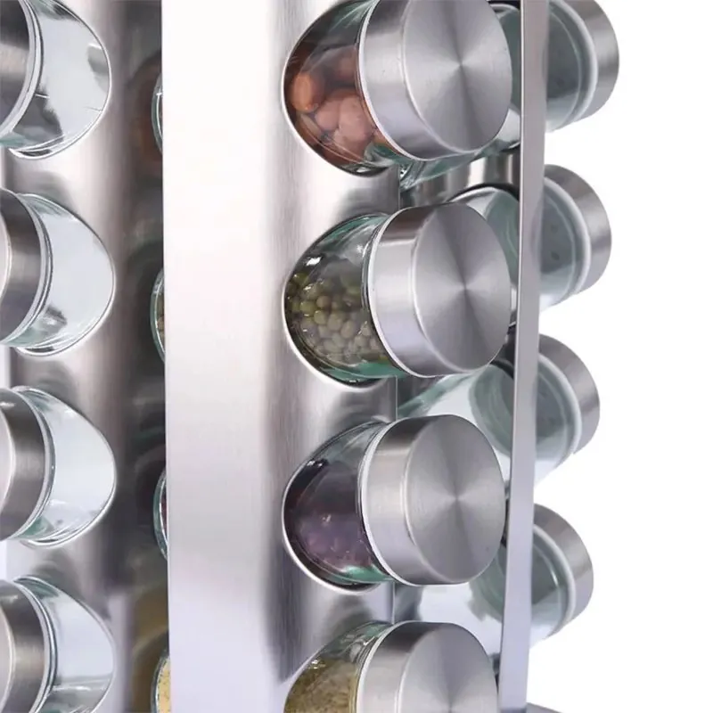 Porta Temperos e Condimentos Giratório em Inox