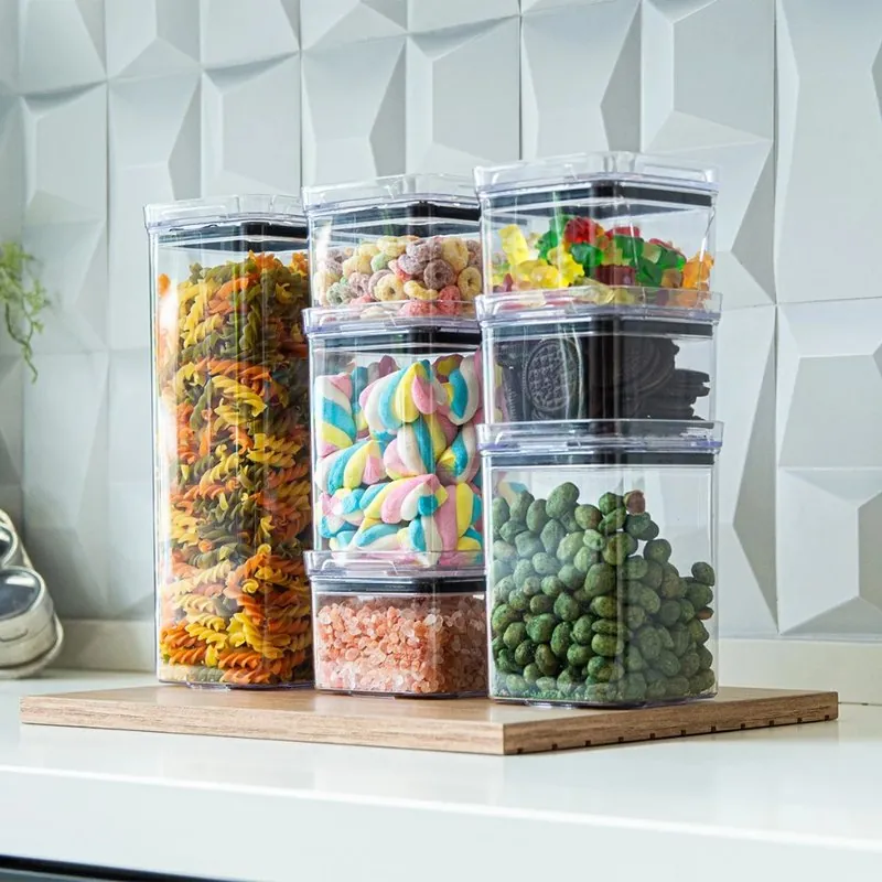 Potes Herméticos Acrílico para Organizar Mantimentos