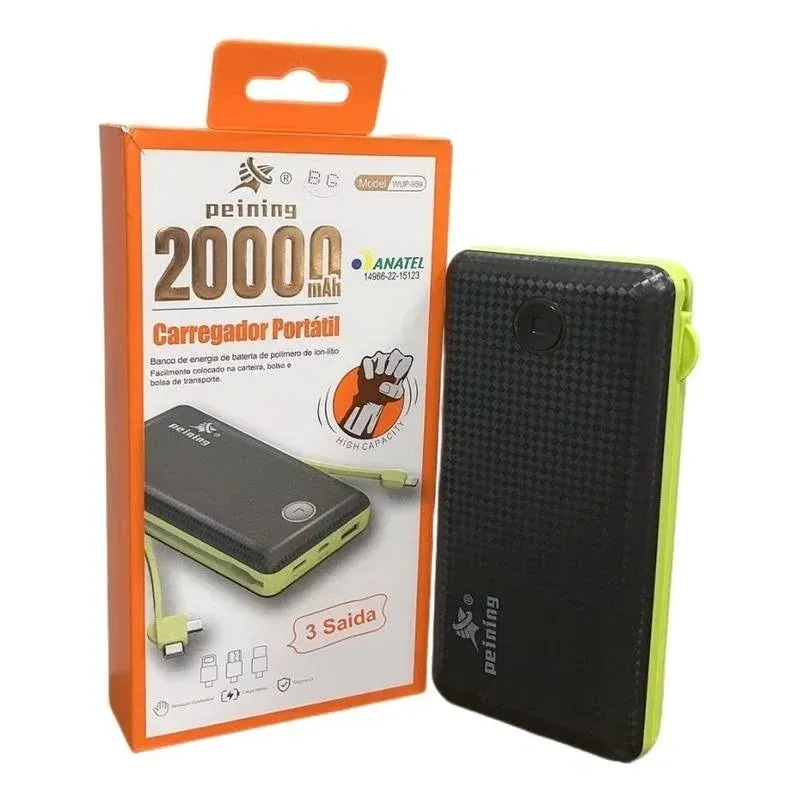 Power Bank 20.000mah Portátil para Celular Universal
