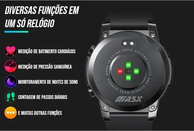 Smartwatch Redondo Resistente com Bateria Longa