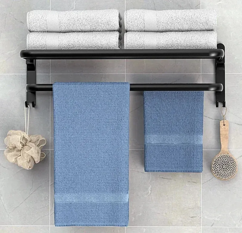 Suporte de Toalhas de Parede em Alumínio Retrátil