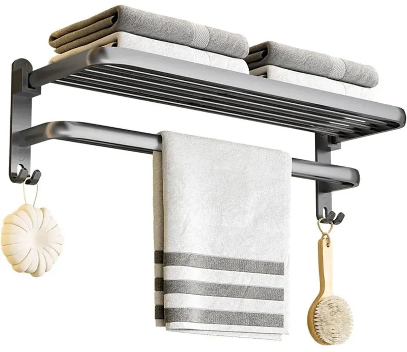 Suporte de Toalhas de Parede em Alumínio Retrátil