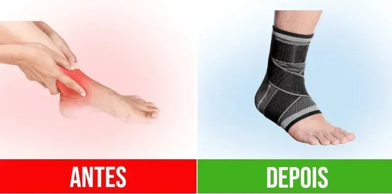 Tornozeleira com Compressão Esportiva Ajustável Compre 1 Leve 2