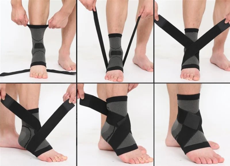 Tornozeleira com Compressão Esportiva Ajustável com 2 Unidades