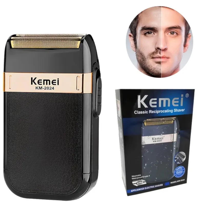 Barbeador Elétrico Recarregável Kemei Masculino