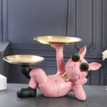 Estátua Decorativa Bulldog Francês com Porta Objetos