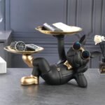 Estátua Decorativa Bulldog Francês com Porta Objetos