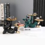 Estátua Decorativa Bulldog Francês com Porta Objetos