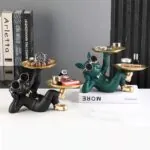 Estátua Decorativa Bulldog Francês com Porta Objetos