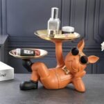 Estátua Decorativa Bulldog Francês com Porta Objetos