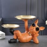 Estátua Decorativa Bulldog Francês com Porta Objetos