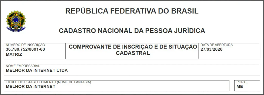 CNPJ Melhor da Internet