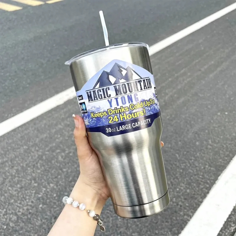 Copo Térmico Inox 900ml com Tampa e Canudo