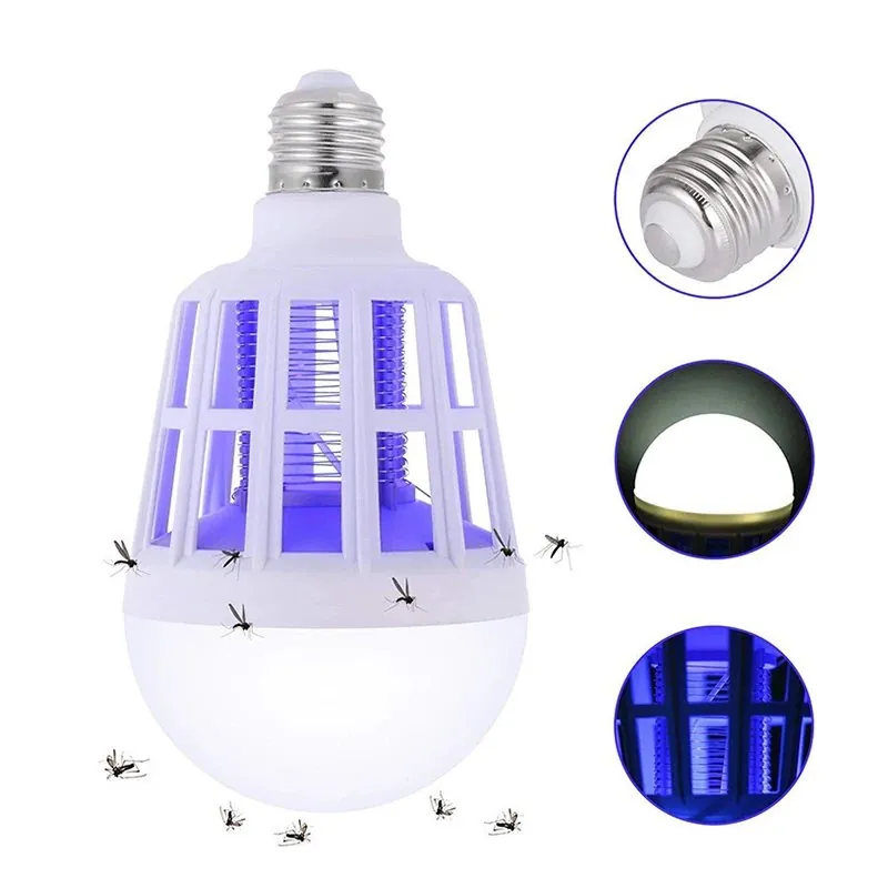 Lâmpada UV LED 2 em 1 com Repelente de Mosquitos