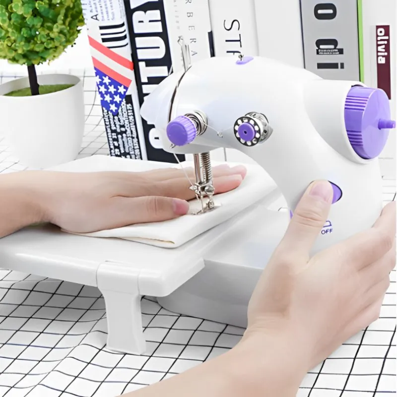 Mini Máquina Costura Elétrica Portátil com Mesa
