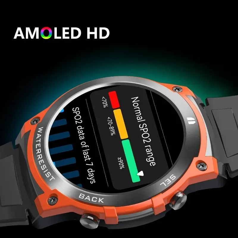 Smartwatch Redondo Resistente com Bateria Longa