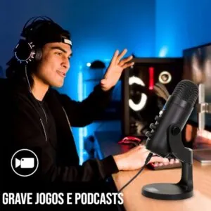 Microfone Condensador Profissional com Suporte