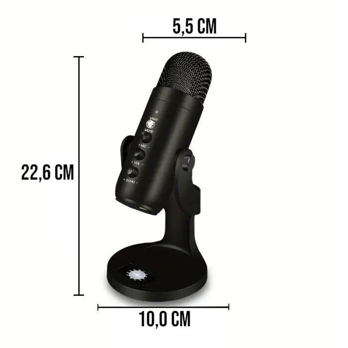 Microfone Condensador Profissional com Suporte