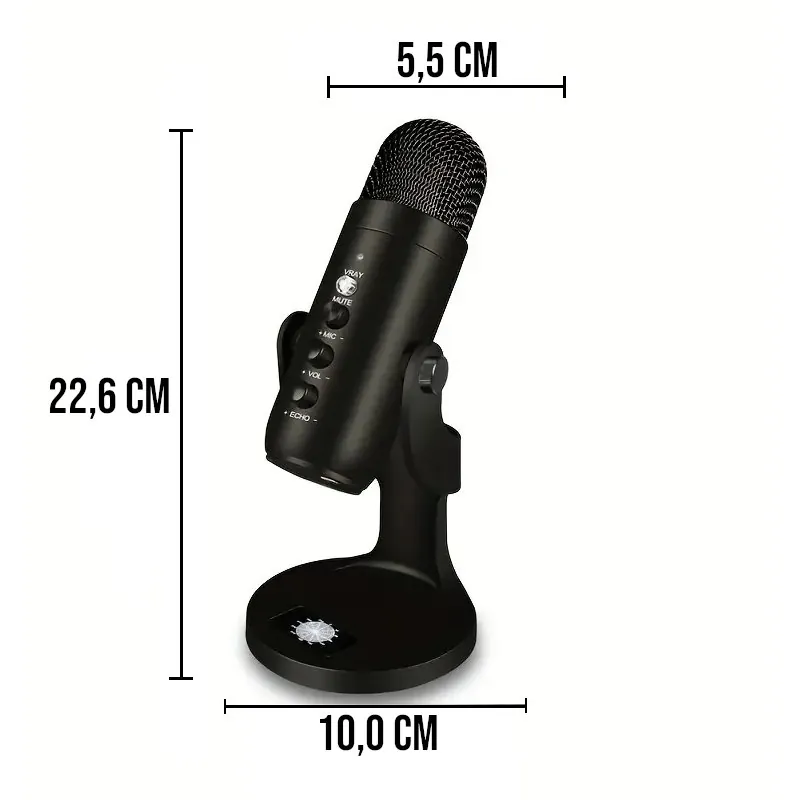 Microfone Condensador Profissional com Suporte