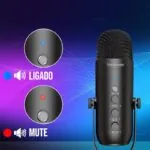 Microfone Condensador Profissional com Suporte