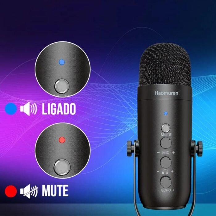 Microfone Condensador Profissional com Suporte