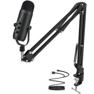 Microfone Condensador Profissional com Suporte