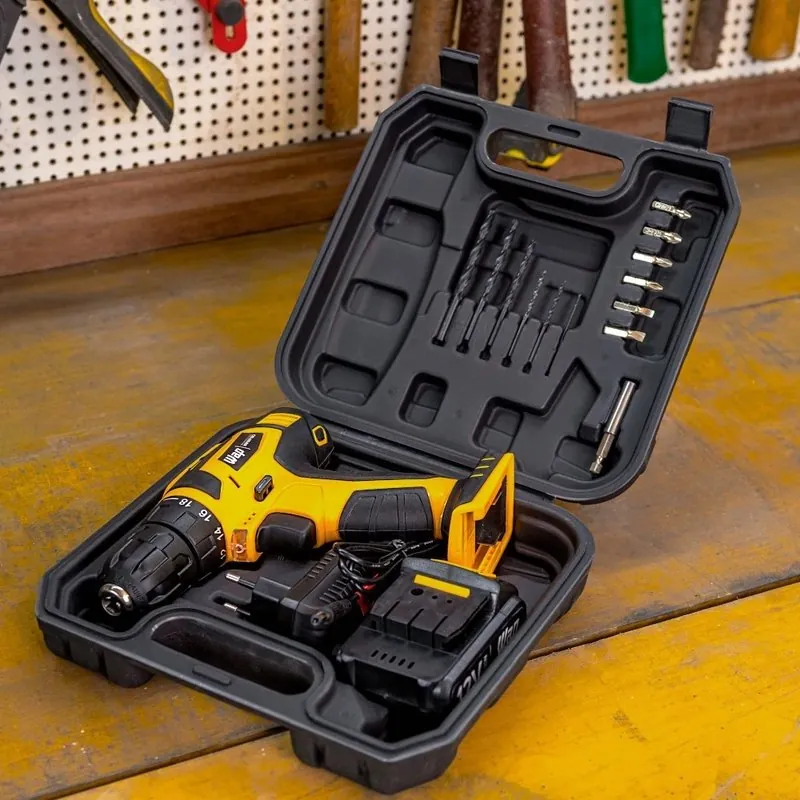 Parafusadeira e Furadeira Elétrica Bivolt com Maleta