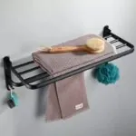 Suporte de Toalhas de Parede em Alumínio Retrátil