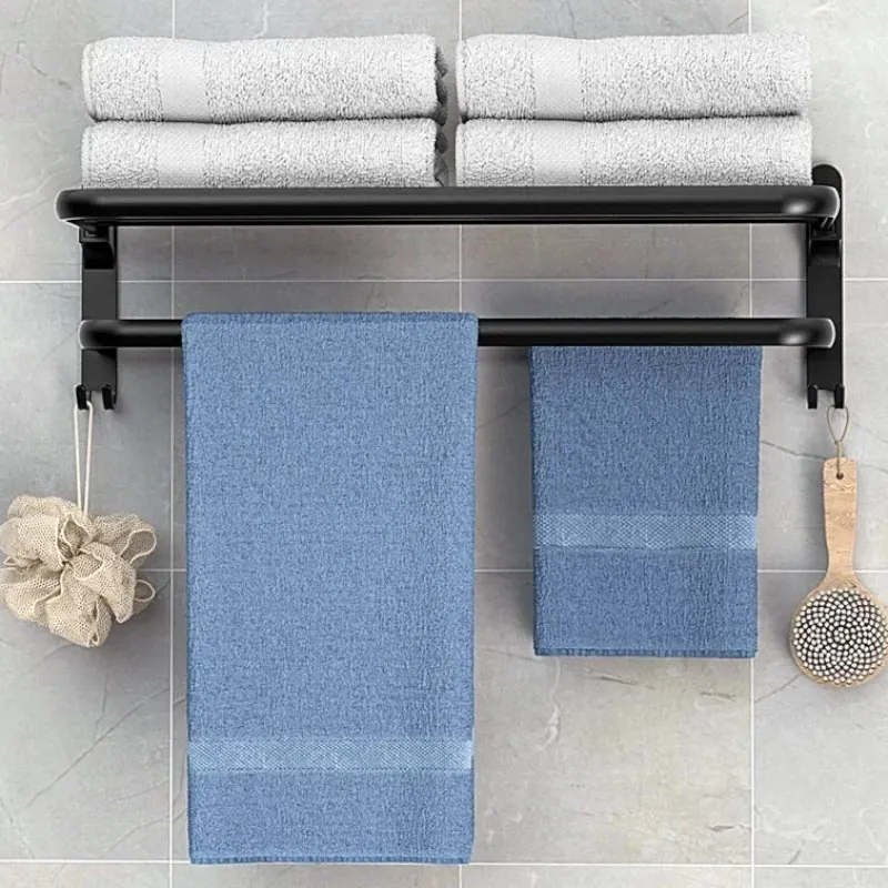 Suporte de Toalhas de Parede em Alumínio Retrátil