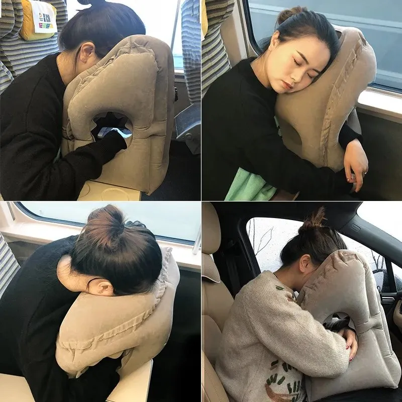 Travesseiro Inflável Ergonômico para Viagem