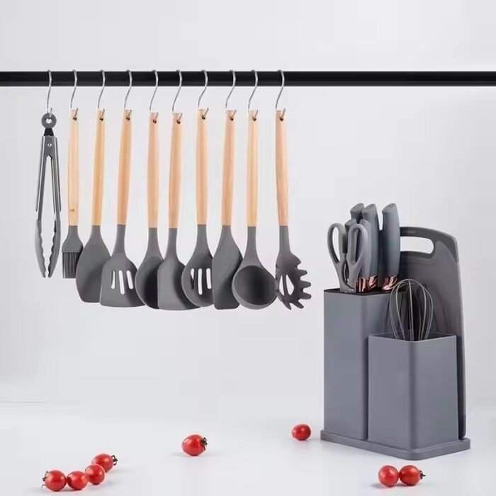 Kit Utensílios para Cozinha em Silicone com 19 Peças Completo