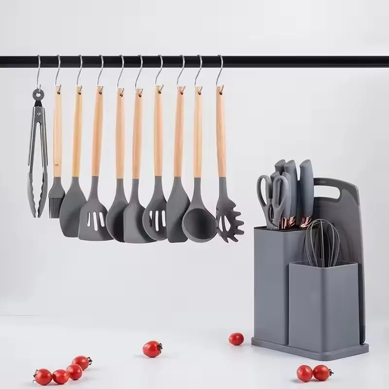 Kit Utensílios para Cozinha em Silicone com 19 Peças Completo