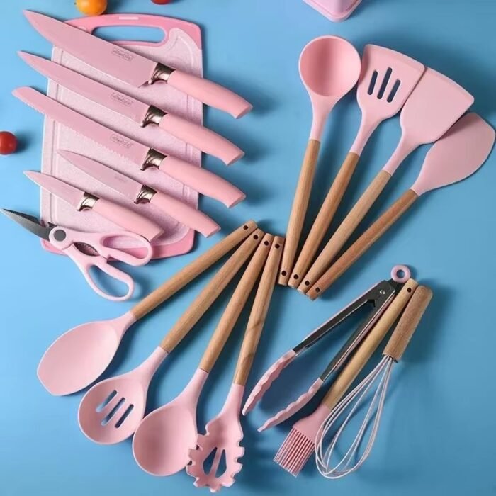 Kit Utensílios para Cozinha em Silicone com 19 Peças Completo