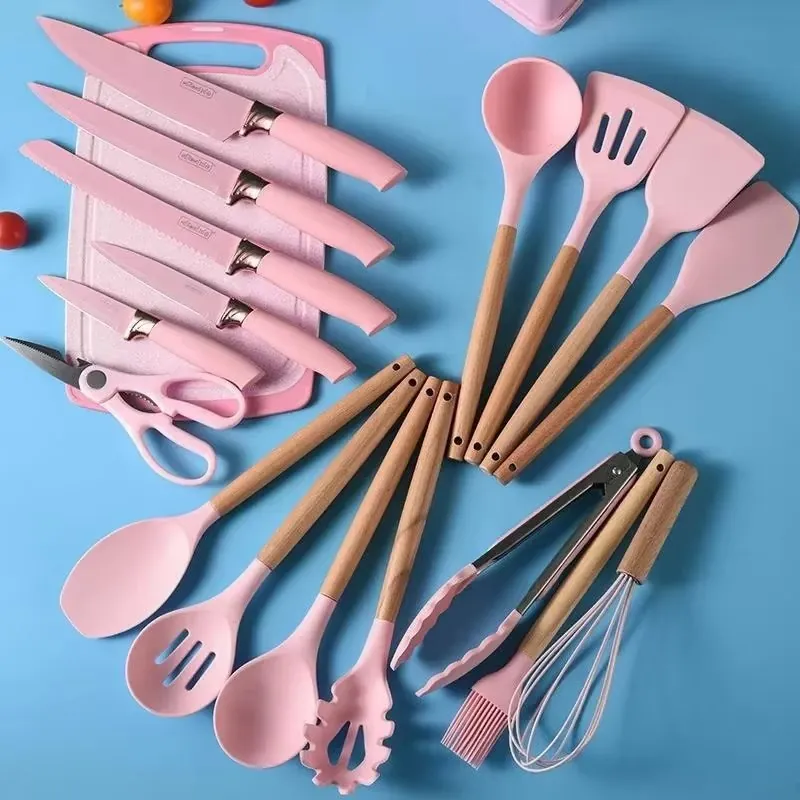 Kit Utensílios para Cozinha em Silicone com 19 Peças Completo