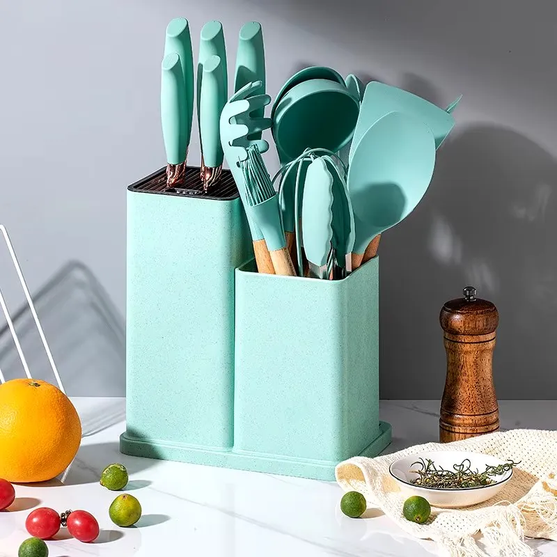 Kit Utensílios para Cozinha em Silicone com 19 Peças Completo