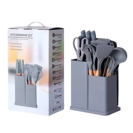 Kit Utensílios para Cozinha em Silicone com 19 Peças Completo