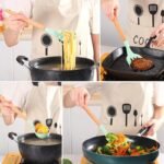 Kit Utensílios Silicone com Cabo de Madeira com 12 Peças