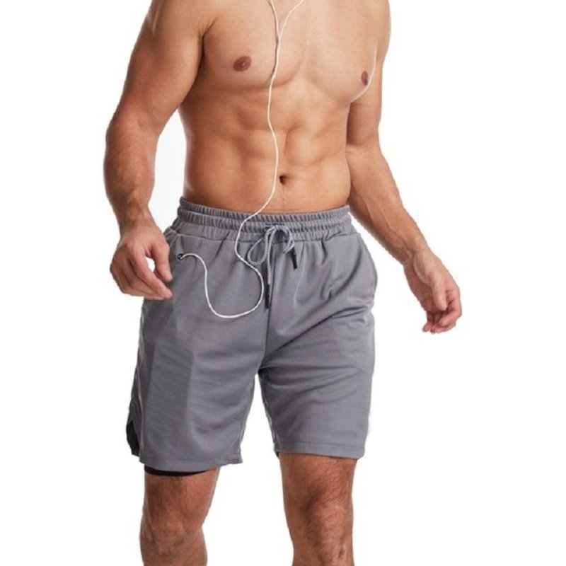 Bermuda Masculina 2 em 1 com Compressão e Bolsos