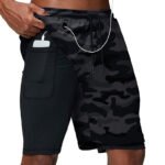 Bermuda Masculina 2 em 1 com Compressão e Bolsos