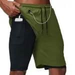 Bermuda Masculina 2 em 1 com Compressão e Bolsos