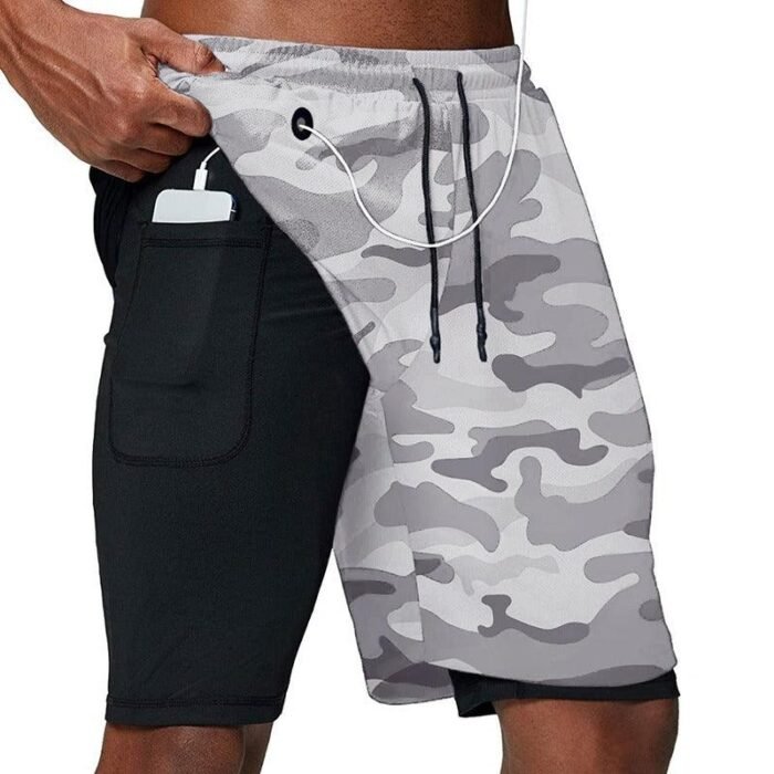 Bermuda Masculina 2 em 1 com Compressão e Bolsos
