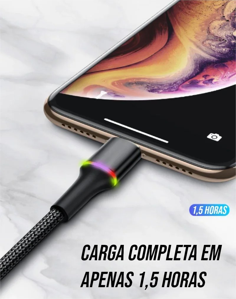 Cabo Reforçado USB para iPhone com 3 Metros