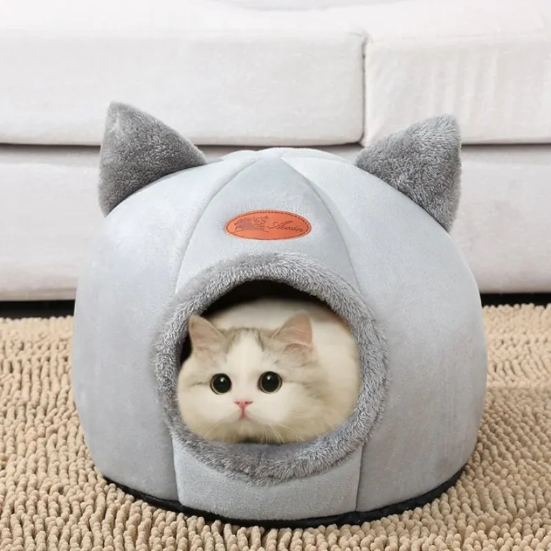Cama Iglu Toca 2 em 1 para Gatos e Cães Pequenos