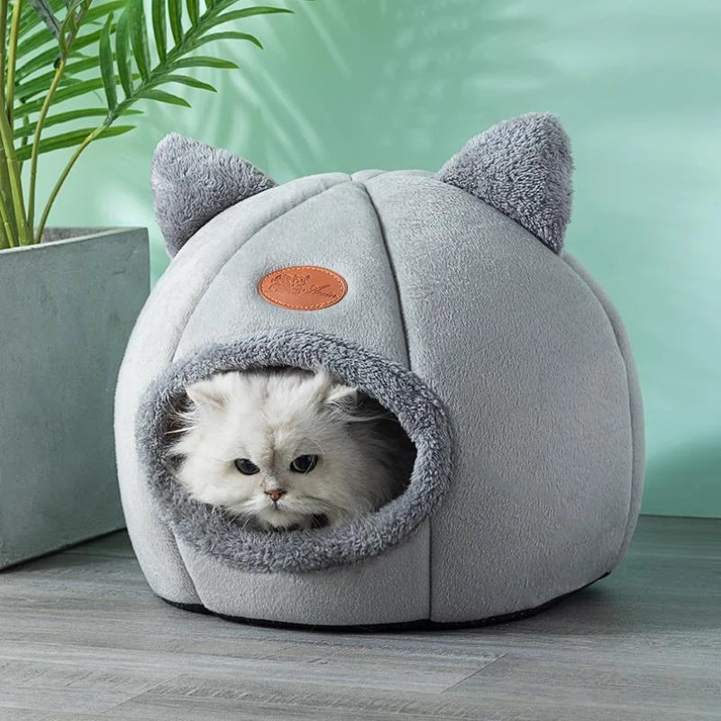 Cama Iglu Toca 2 em 1 para Gatos e Cães Pequenos