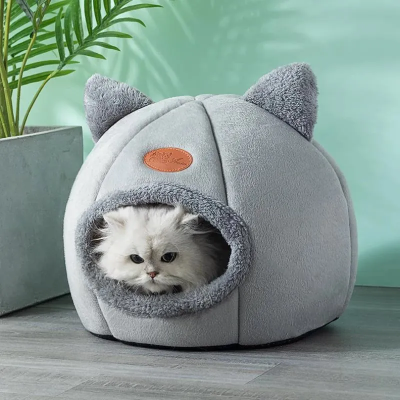 Cama Iglu Toca 2 em 1 para Gatos e Cães Pequenos