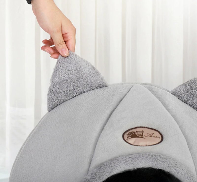 Cama Iglu Toca 2 em 1 para Gatos e Cães Pequenos