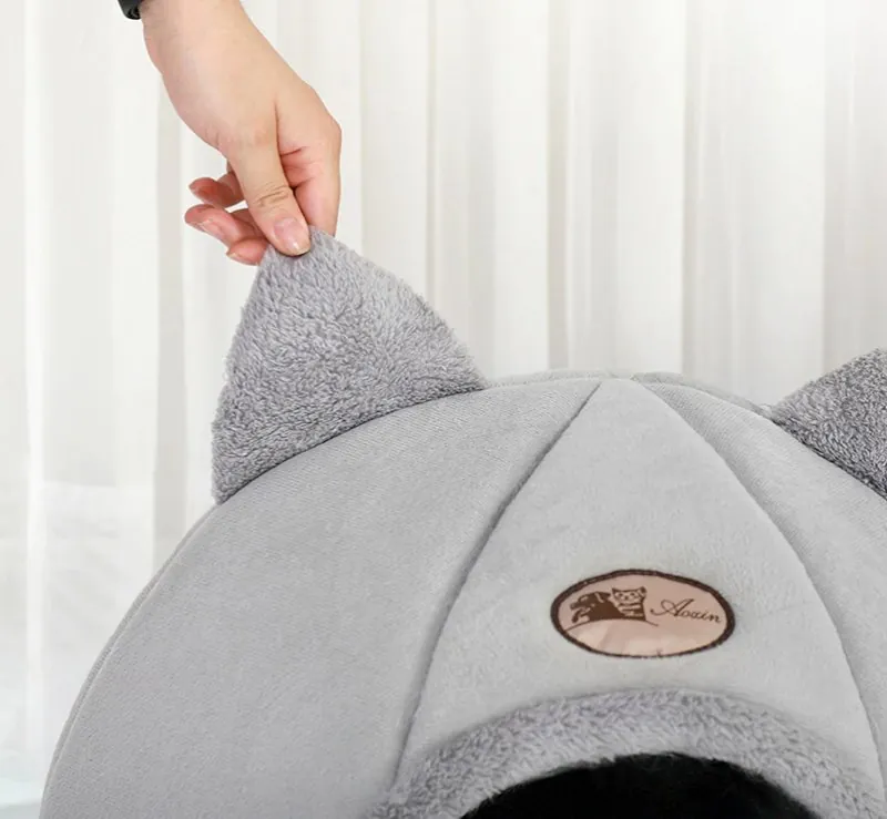 Cama Iglu Toca 2 em 1 para Gatos e Cães Pequenos