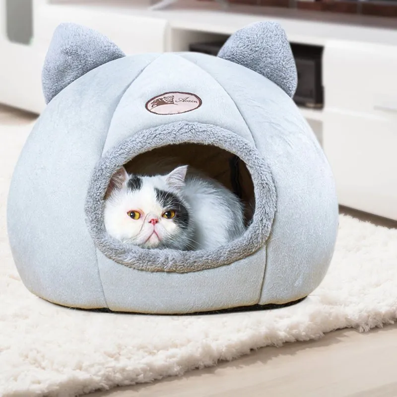 Cama Iglu Toca 2 em 1 para Gatos e Cães Pequenos