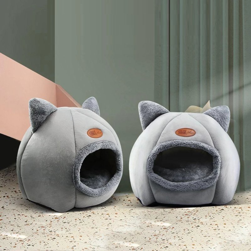 Cama Iglu Toca 2 em 1 para Gatos e Cães Pequenos
